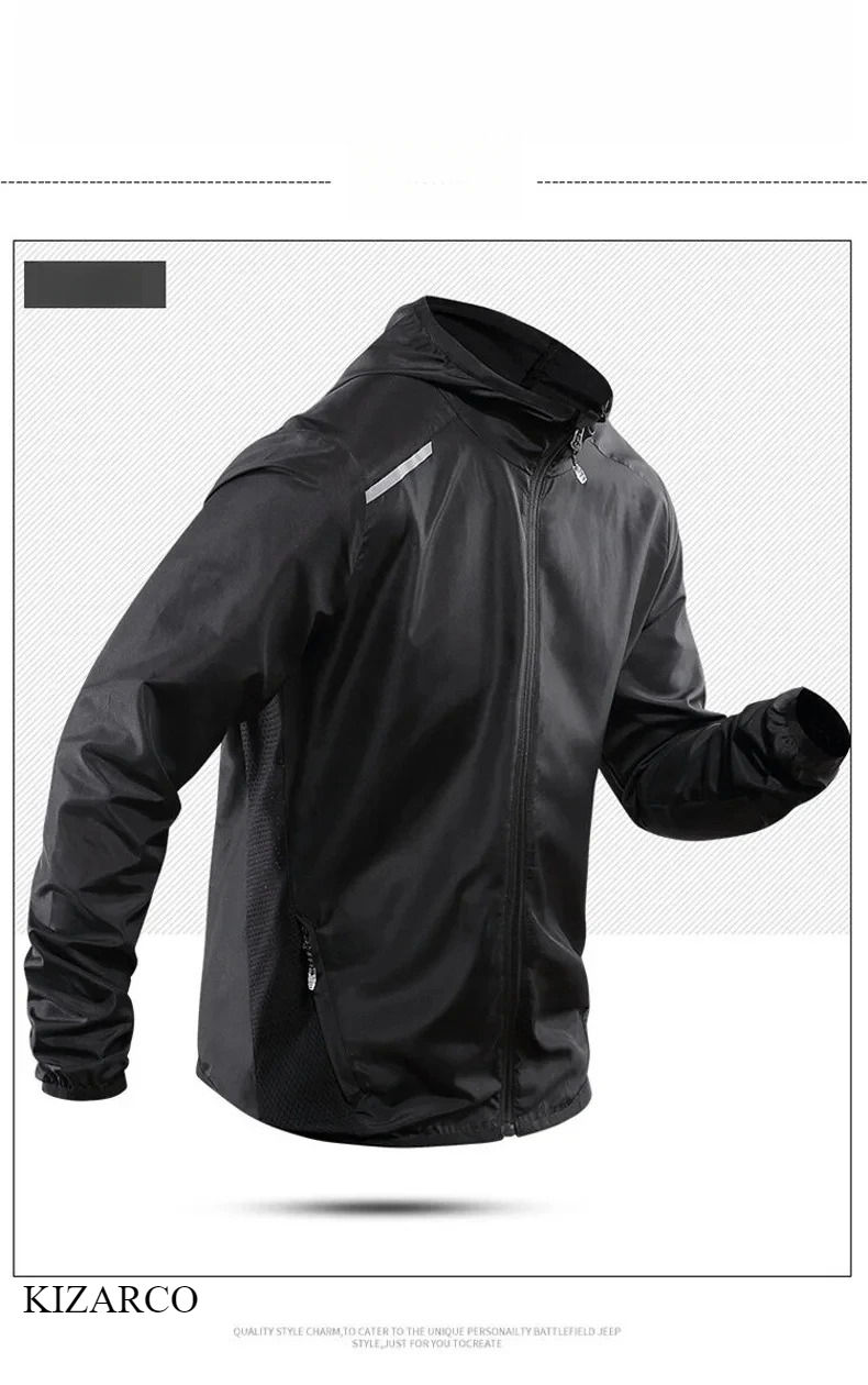 Thumbnail: 2025 Running Jacket Autumn Reflective Gym Hooded Men Coat Jogging Gradient Color
