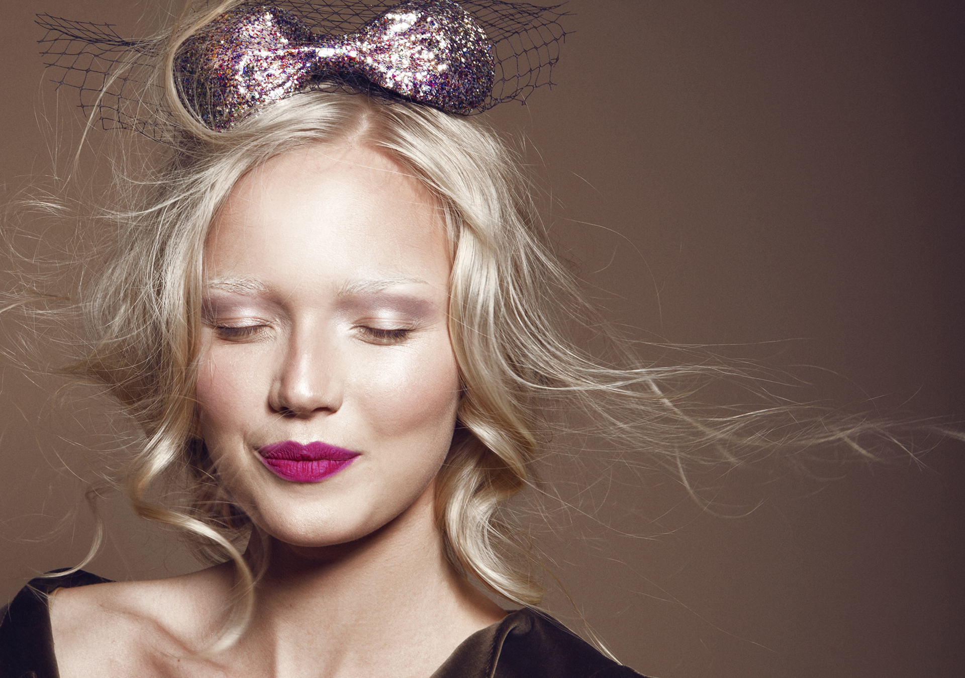Girl with Glitter Bow