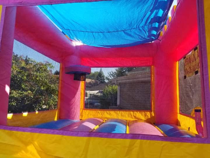 Thumbnail: #6 Pink Bounce Castle With Hoop