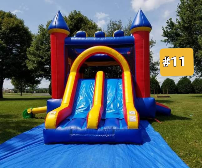 Thumbnail: #11 Double Slide Bounce Castle With Hoop 
