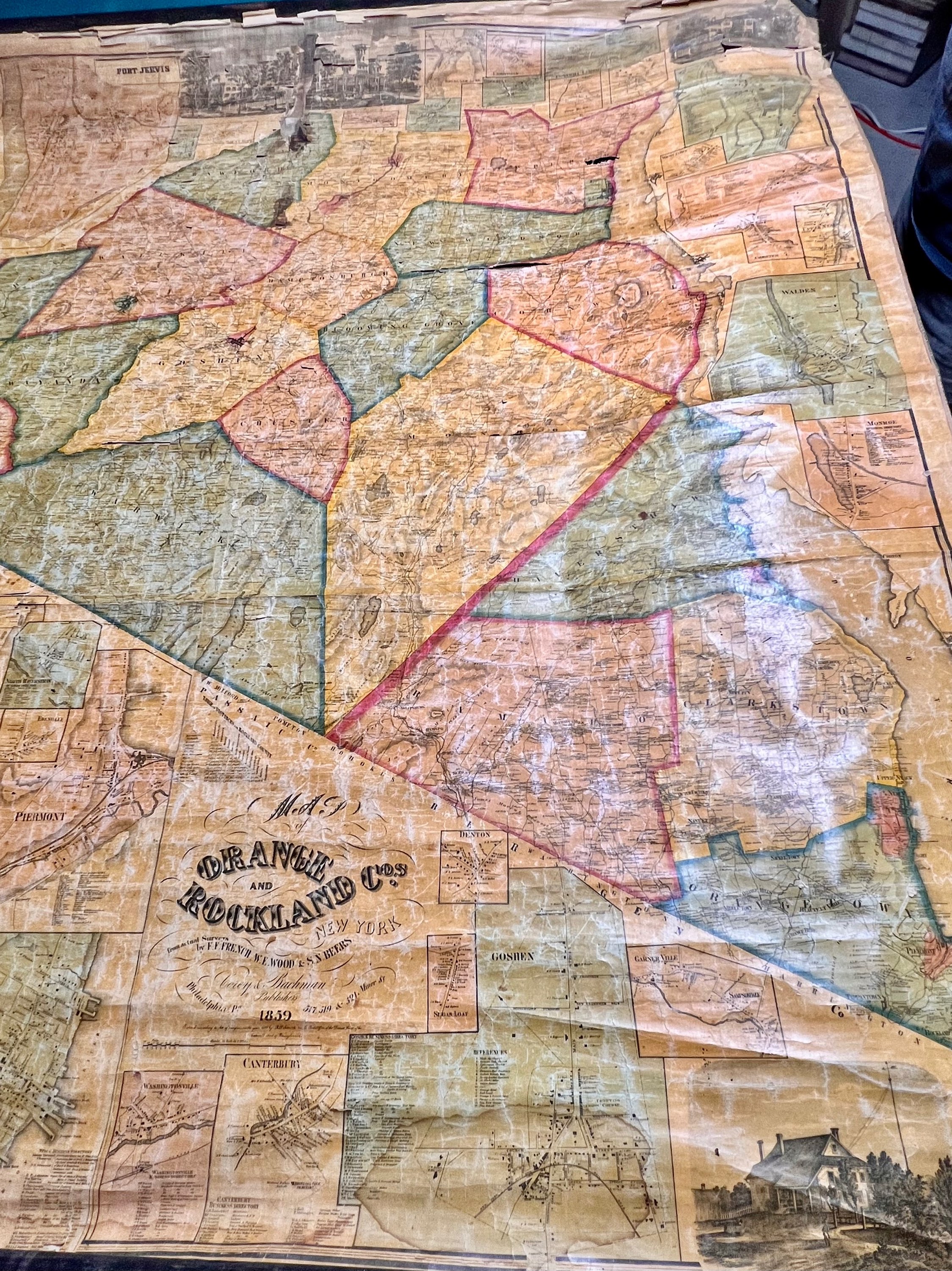 Map of Orange & Rockland County by French, Wood & Beers, 1859