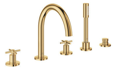 29408GL0 Grohe Atrio 5 Delikli Ankastre Küvet Bataryası (Sıva Üstü Grubu), Altın