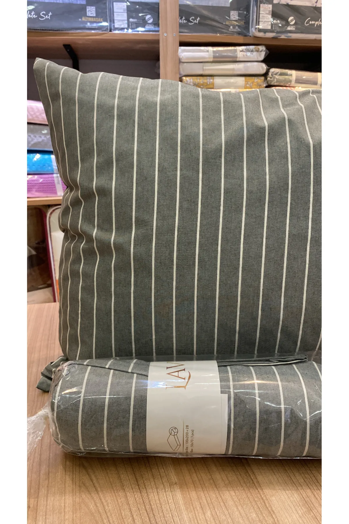 Pamuk-Keten Karışım, Natural Seri 28cm Derinlikli Lastikli Çarşaf, 1 Adet Yastık