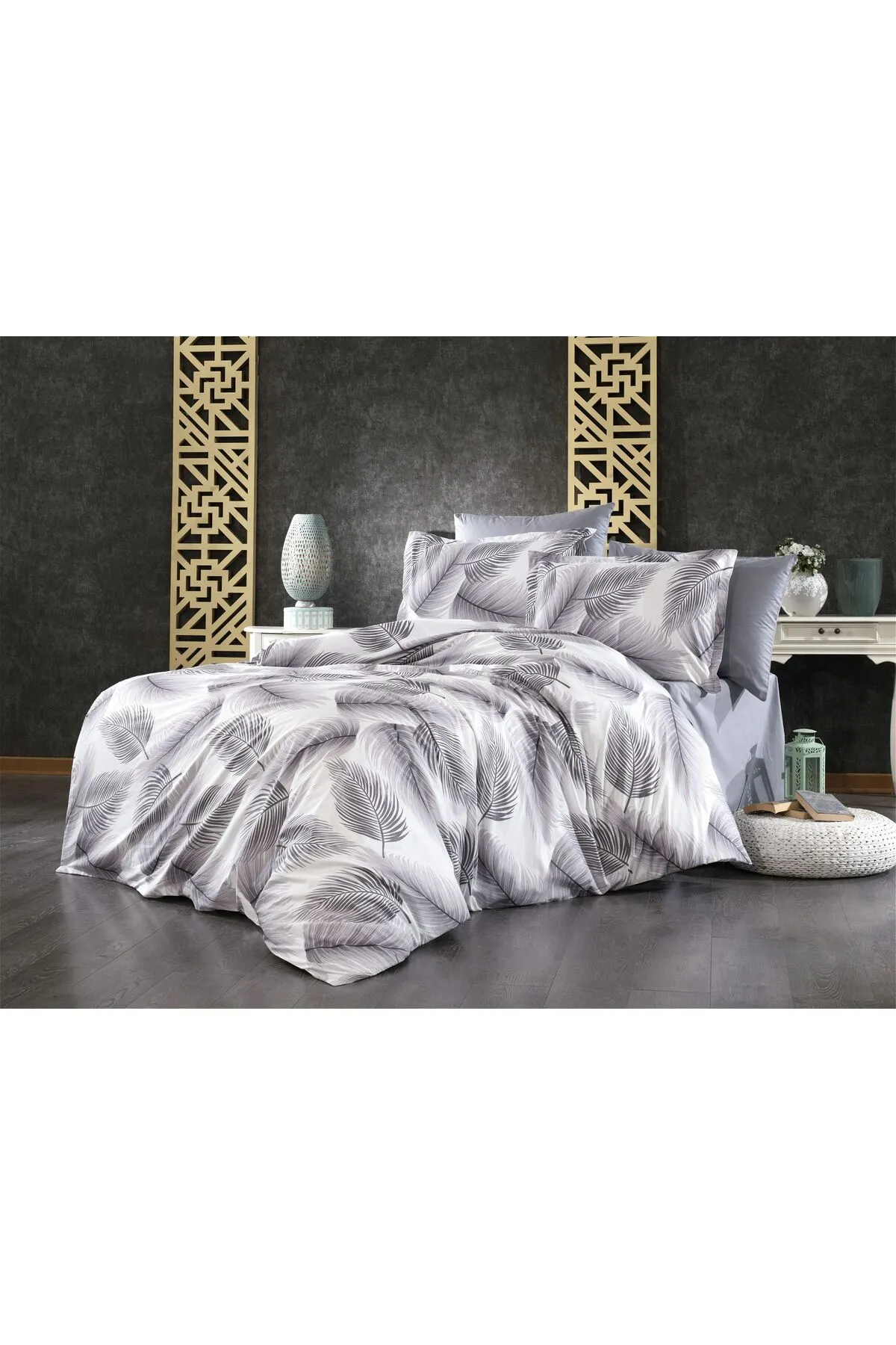 Çarşaflı Çift Kişilik Nevresim Takımı Full Takım %100 Pamuk Poplin Premium Kumaş