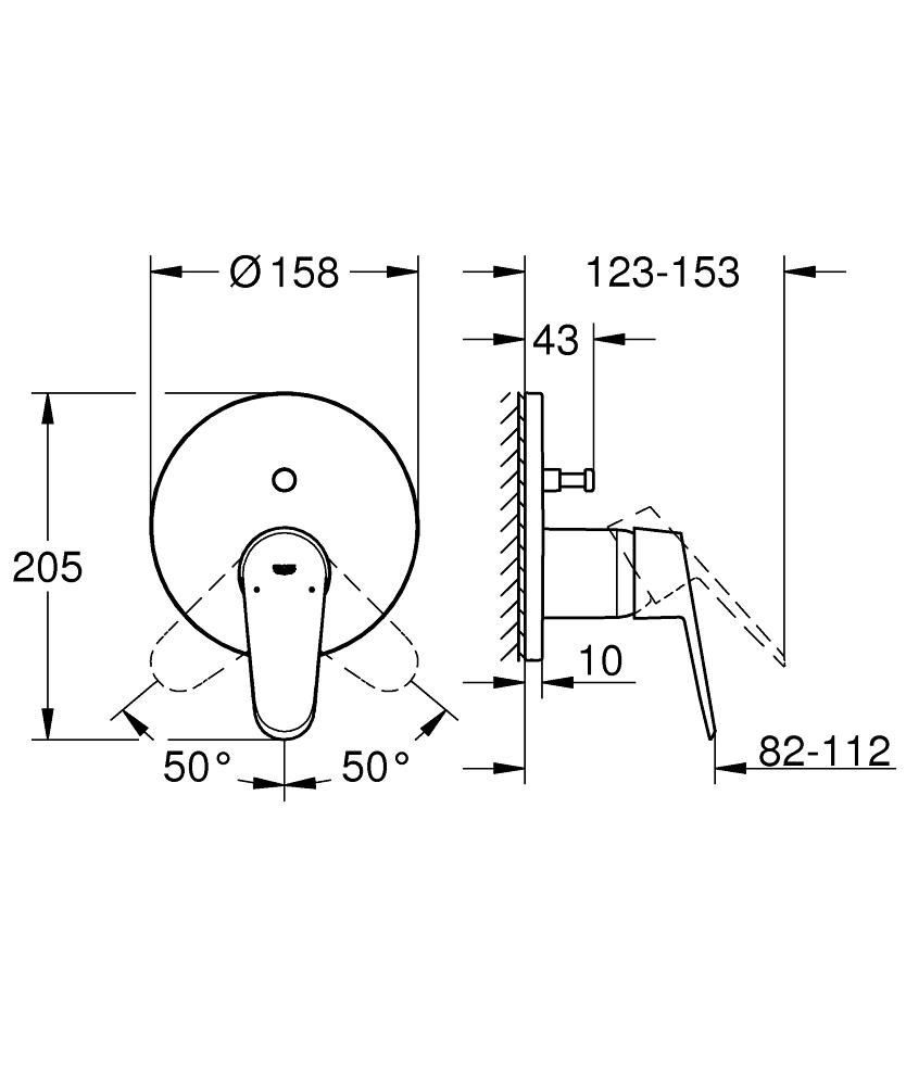 Küçük resim: 24056002 Grohe Eurodisc Cosmopolitan Ankastre Banyo/Duş Bataryası (Sıva Üstü Gru