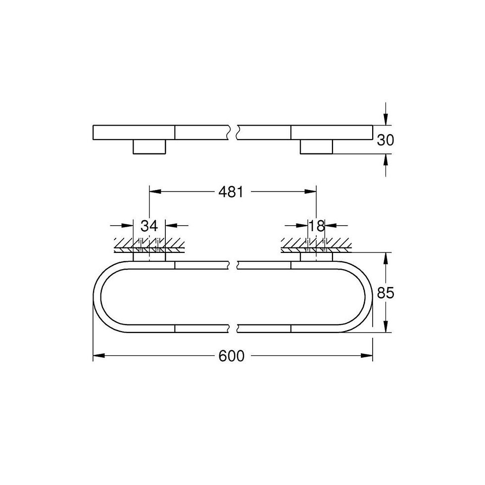 Küçük resim: 41056GN0 Grohe Selection Havluluk, 60 cm, Fırçalı Altın