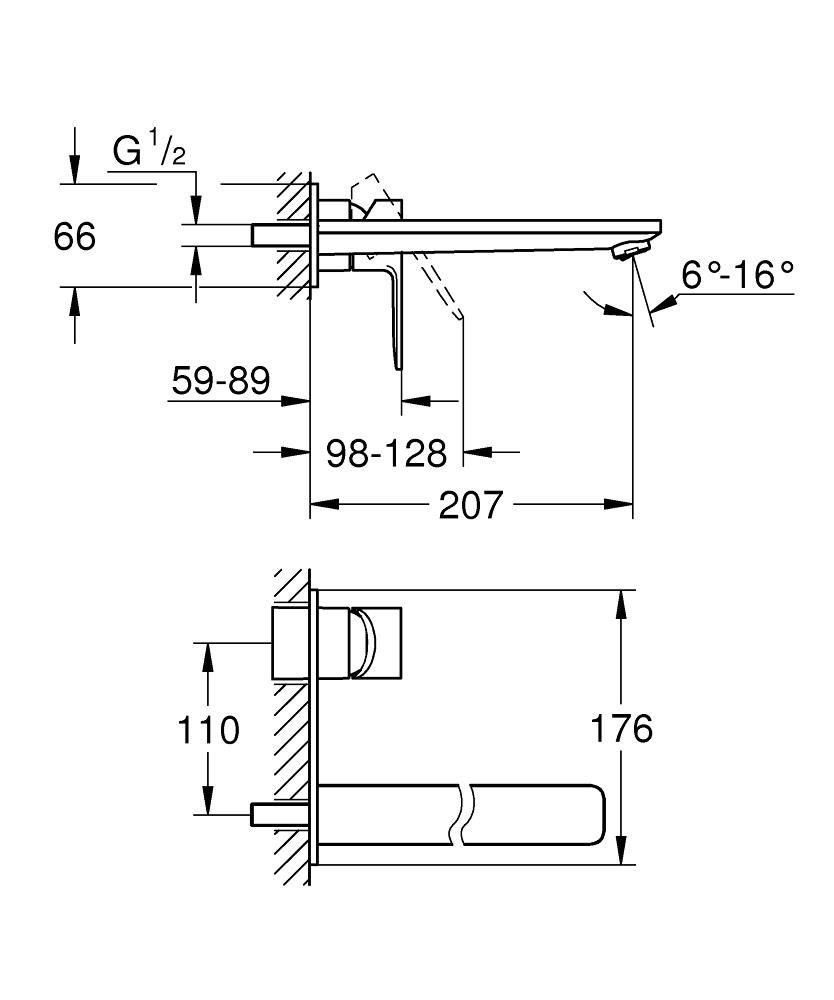 Küçük resim: 23444DC1 Grohe Lineare İki Delikli Ankastre Lavabo Bataryası (Sıva Üstü Grubu),