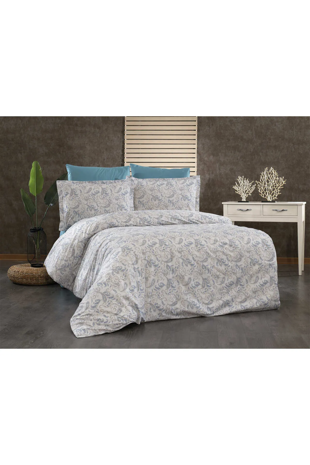 Çarşaflı Çift Kişilik Nevresim Takımı Full Takım %100 Pamuk Poplin Premium Kumaş