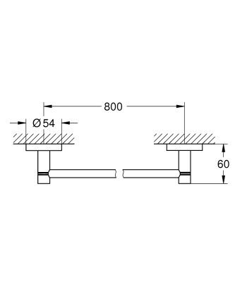 Küçük resim: 40386GL1 Grohe Essentials Havluluk, 80 cm, Altın