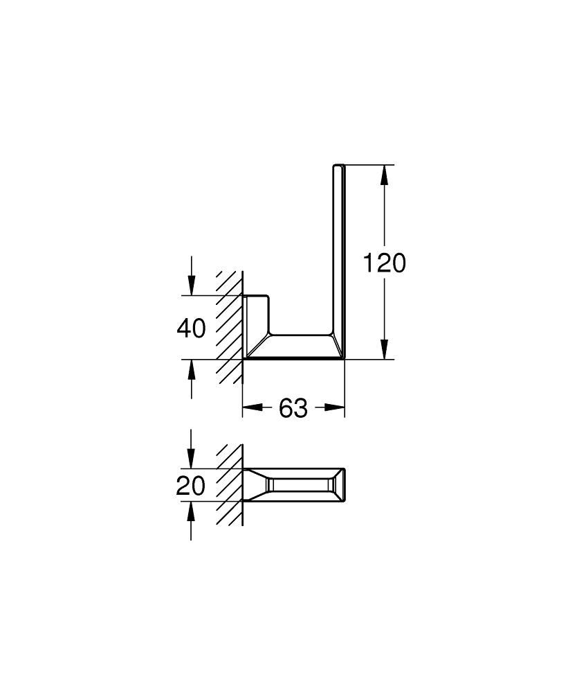Küçük resim: 40784000 Grohe Selection Cube Yedek Tuvalet Kağıtlığı