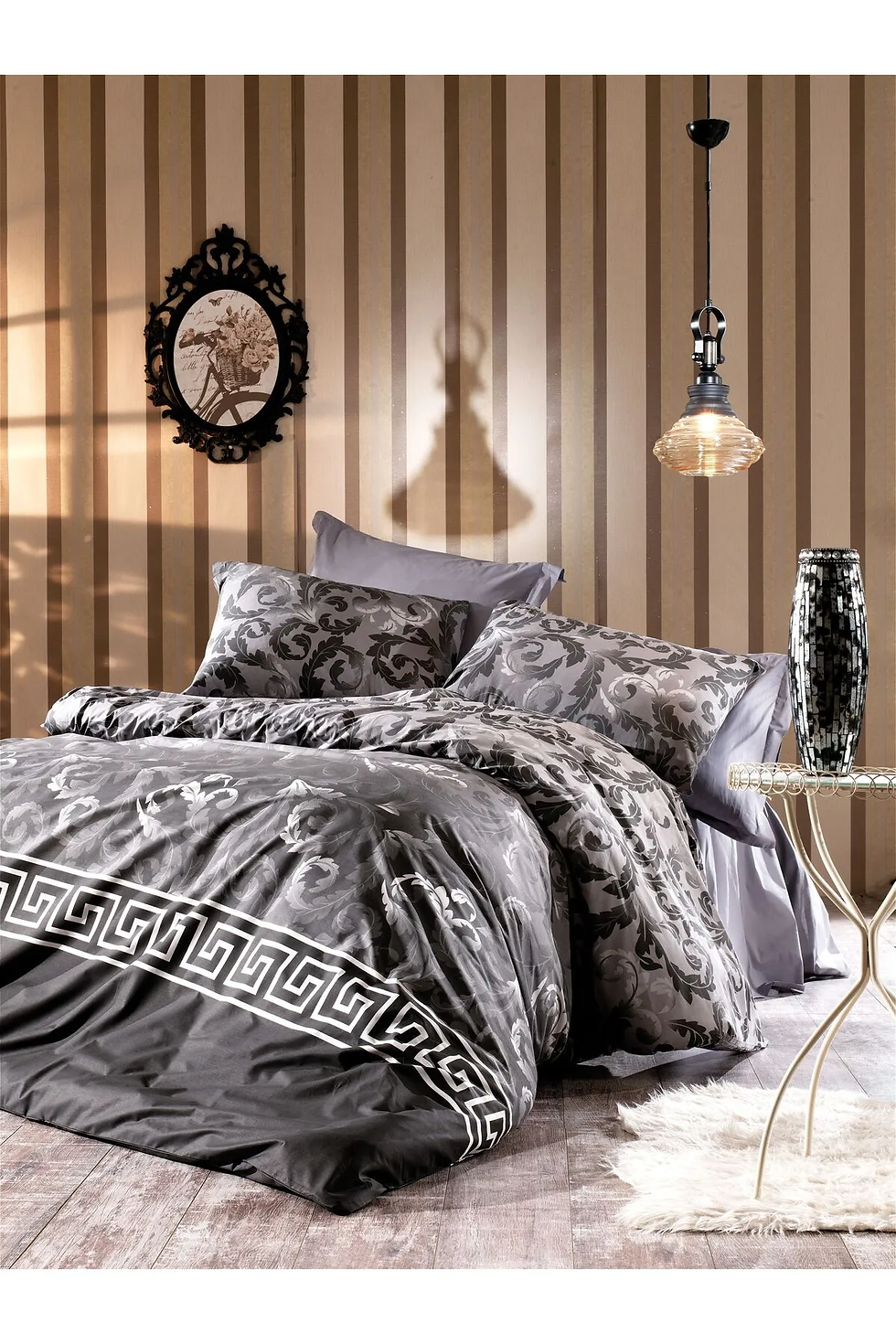 Çarşaflı Çift Kişilik Nevresim Takımı Full Takım %100 Pamuk Poplin Premium Kumaş