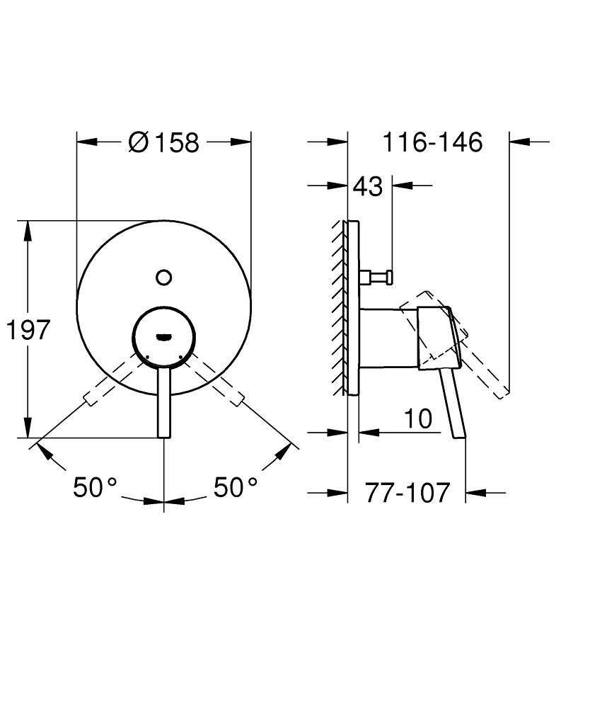 Küçük resim: 24054001 Grohe Concetto Ankastre Banyo/Duş Bataryası (Sıva Üstü Grubu)