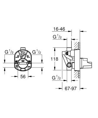 Küçük resim: 33963000 Grohe Ankastre Banyo/Duş Bataryası İç Gövde