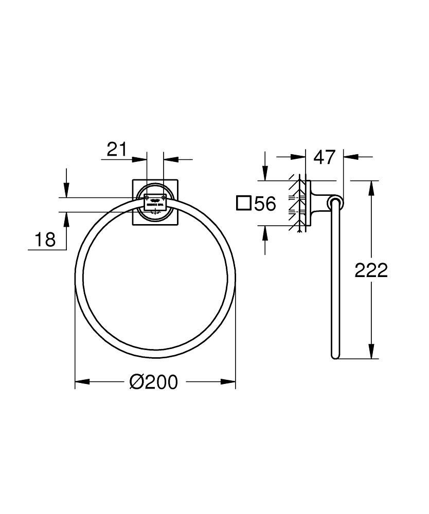 Küçük resim: 40339DL1 Grohe Allure Halka Havluluk, Fırçalı Bakır