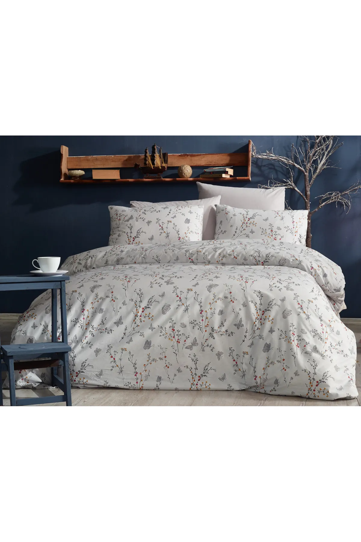 Çarşaflı Çift Kişilik Nevresim Takımı Full Takım %100 Pamuk Poplin Premium Kumaş