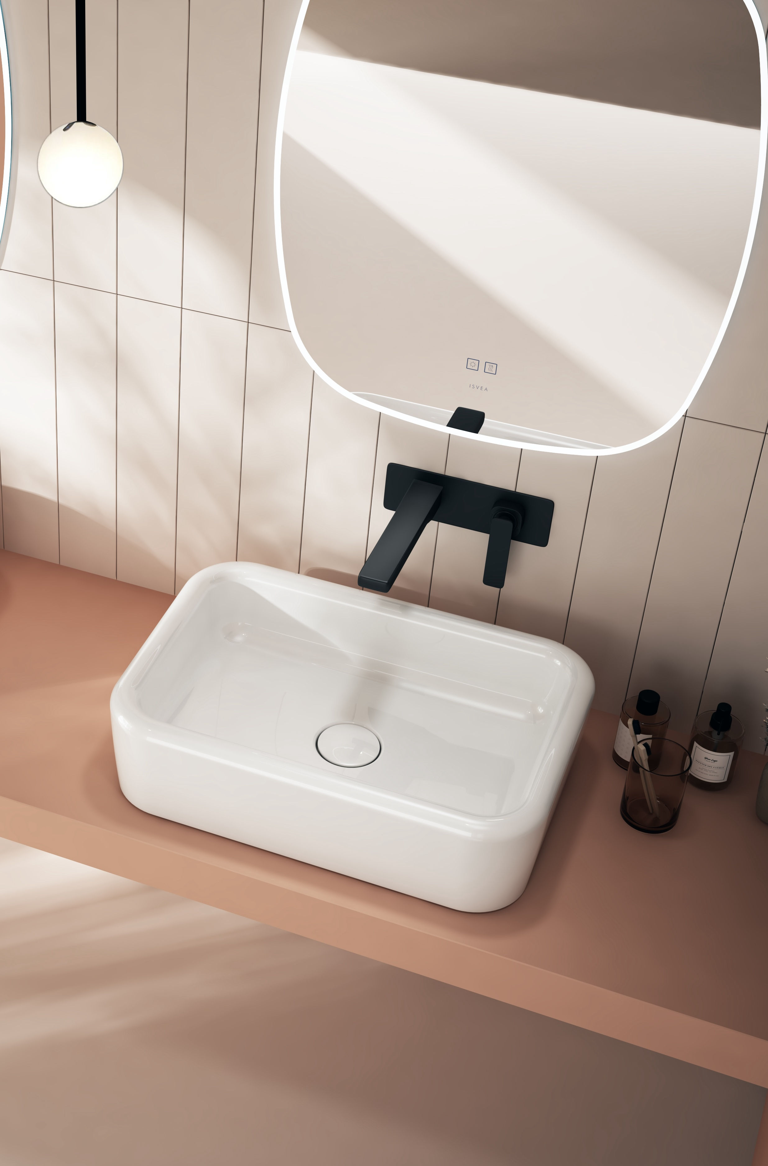 10CR67060-2H Curvo Lavabo 60 cm, Dikdörtgen, Vizon