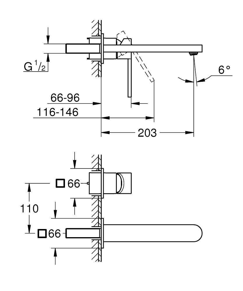 Küçük resim: 29306003 Grohe Plus Ankastre Lavabo Bataryası (Sıva Üstü Grubu)