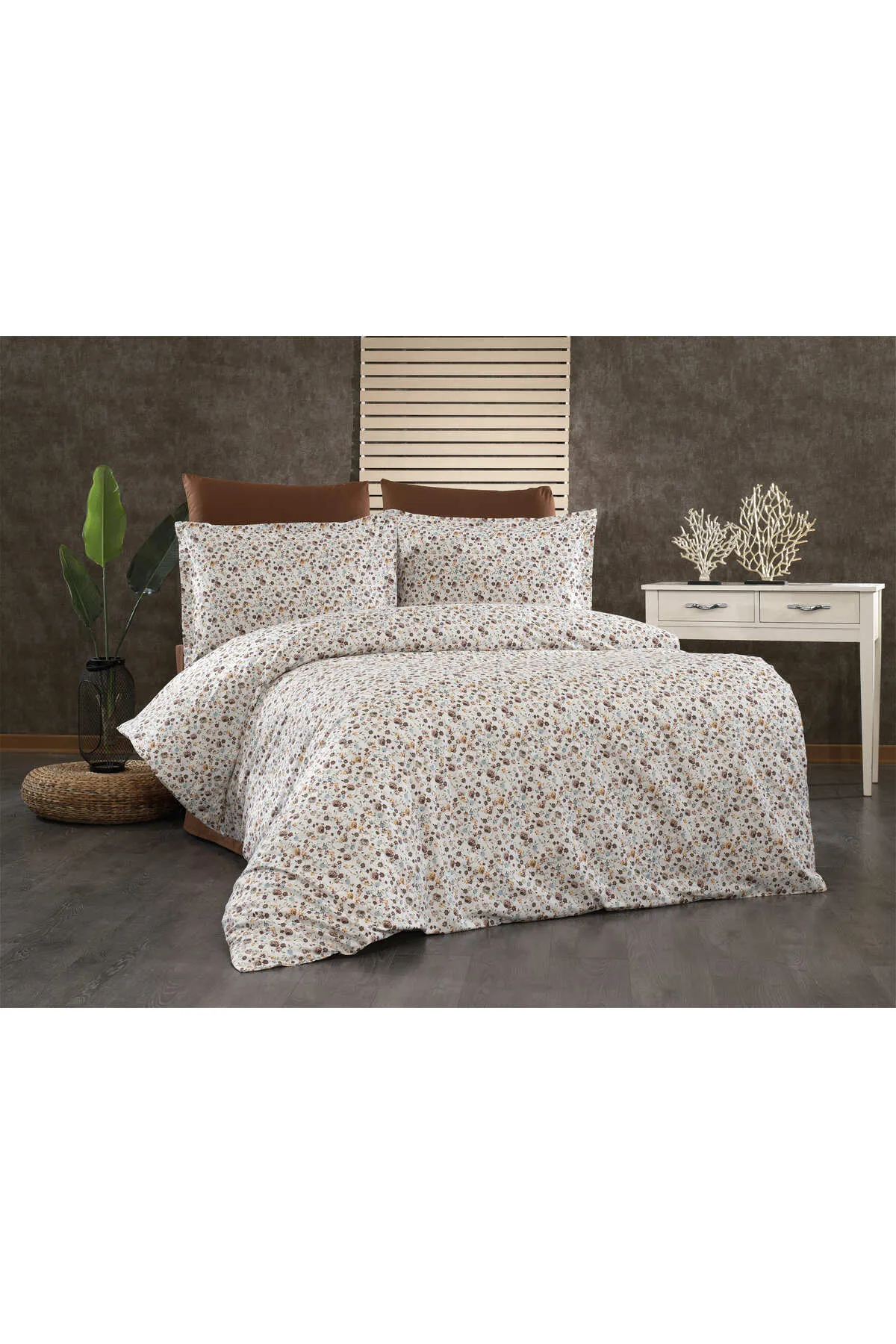 Çarşaflı Çift Kişilik Nevresim Takımı Full Takım %100 Pamuk Poplin Premium Kumaş