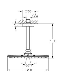 Küçük resim: 26065000 Grohe Rainshower Allure Tepe Duşu, 23 cm (Tavandan)