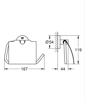 Küçük resim: 1024652430 Grohe Essentials Kapaklı Tuvalet Kağıtlığı, Mat Siyah