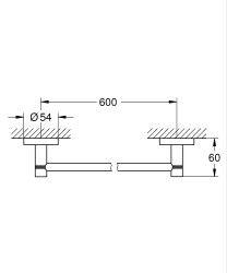 Küçük resim: 1022512430 Grohe Essentials Havluluk, 60 cm, Mat Siyah