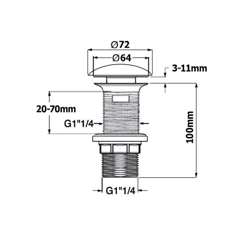 Küçük resim: 38TP0170I Seramik Bas&Aç Sifon Tapa, Krom