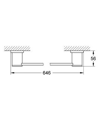 Küçük resim: 40341000 Grohe Allure Uzun Havluluk, Krom
