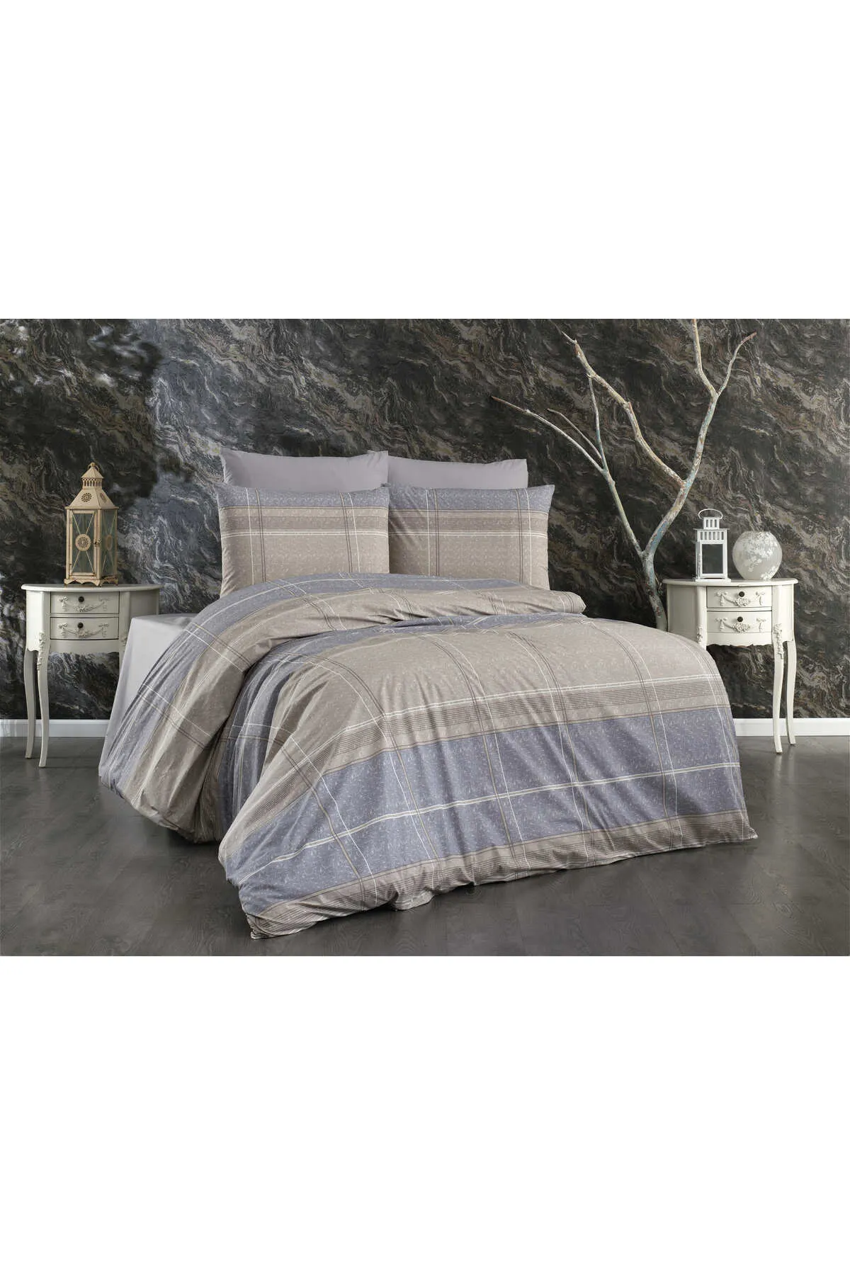 Çarşaflı Çift Kişilik Nevresim Takımı Full Takım %100 Pamuk Poplin Premium Kumaş