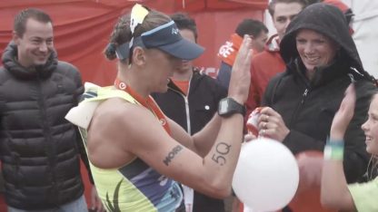 High Fives with Lilliana after crossing the finish line. She also presented me with my medal which was pretty special.