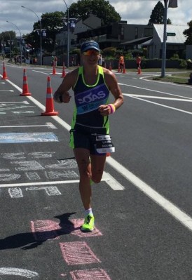 Early days in the run and enjoying the great support on the course Photo Coogee Tri