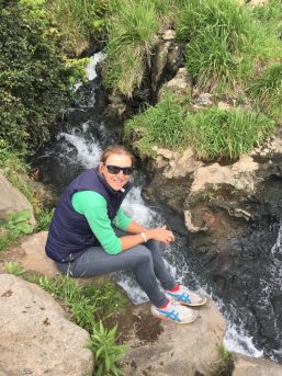 Hot springs in Taupo! Definitely wearing too many clothes at this point!