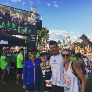 Being able to welcome Francine Buick home, in her first Ironman, going sub 12, was a great end to the day! 