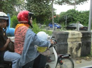 3 on a scooter is a common sight in Langkawi