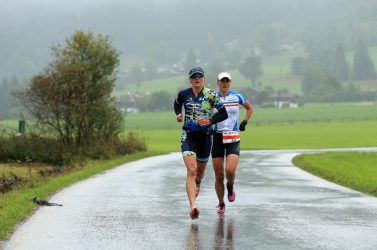 Quite happy to be on the run as a chance to get warm again. (Photo by Stephen Pond/Getty Images) 