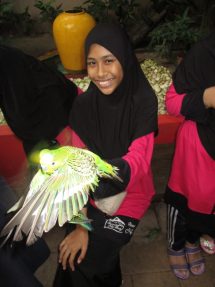 Bird feeding at Langkawi Wildlife park. I think I was more afraid than the kids!