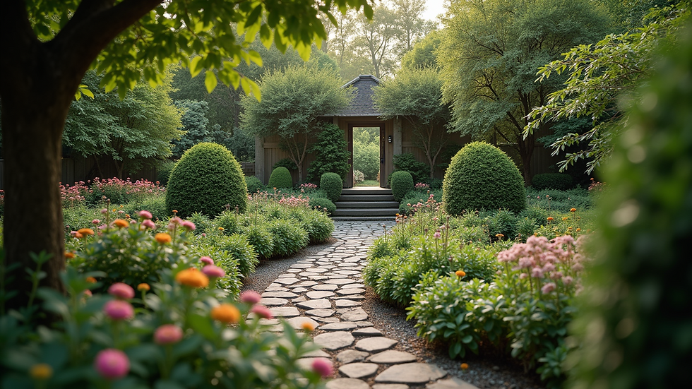 High angle view of an enchanted garden
