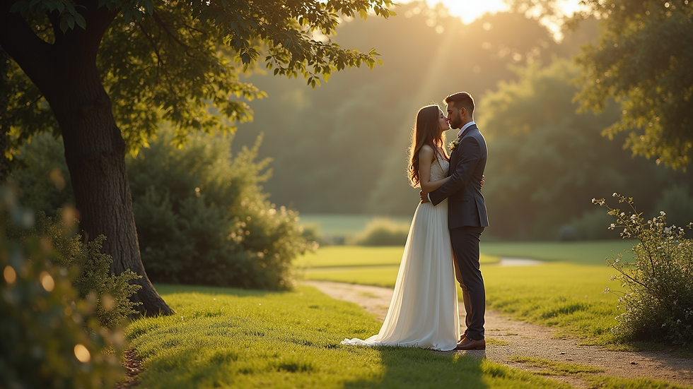 Wide angle view of a serene outdoor space ideal for love spells