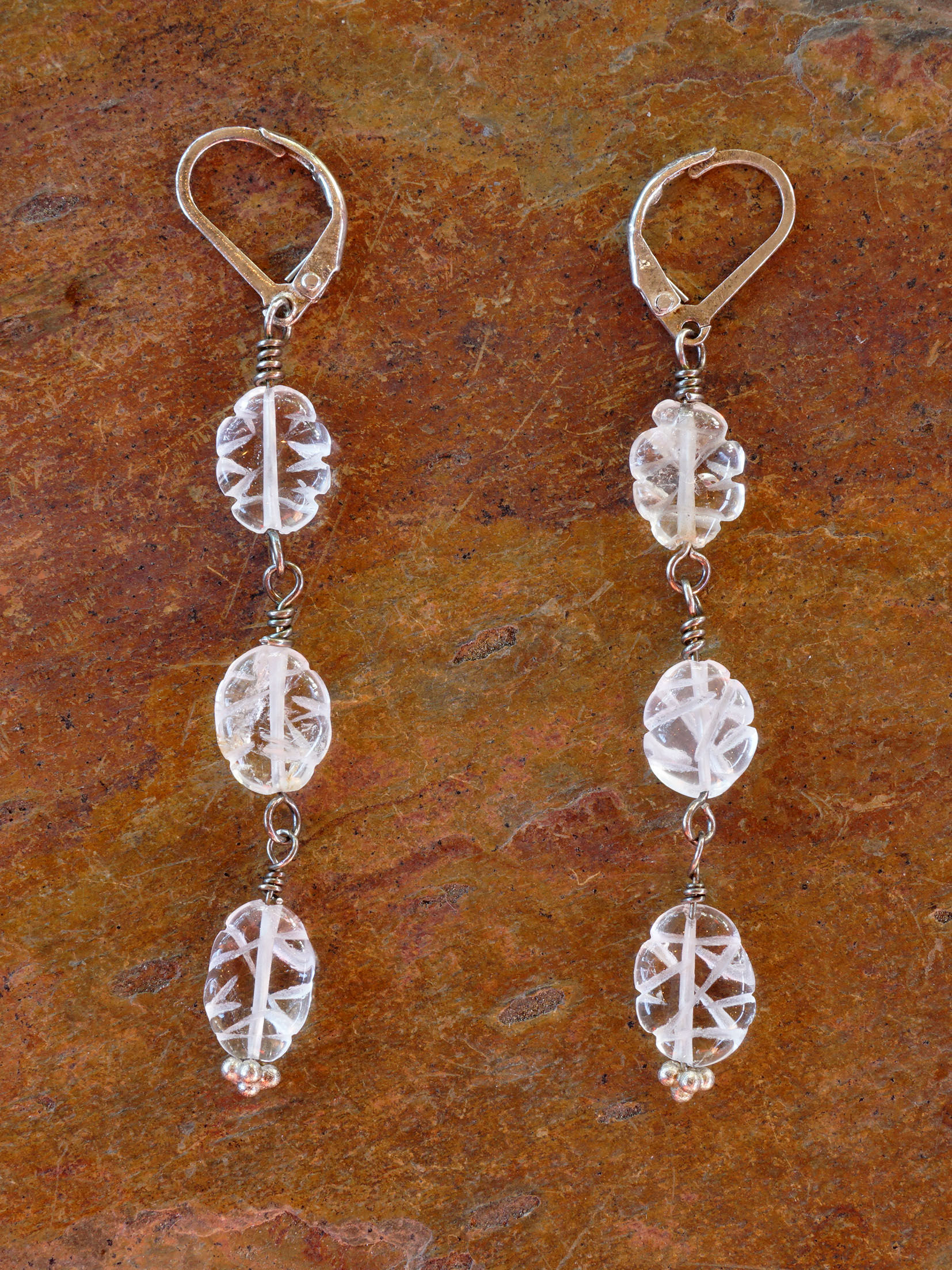 Sterling Silver and Quartz Crystal Earrings