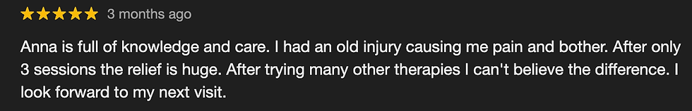 Review on lower back pain stating that my patient in a few sessions they had already felt the benefits of their lower back pain