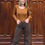 Miniatura: WIDE LEG ANIMAL PRINT