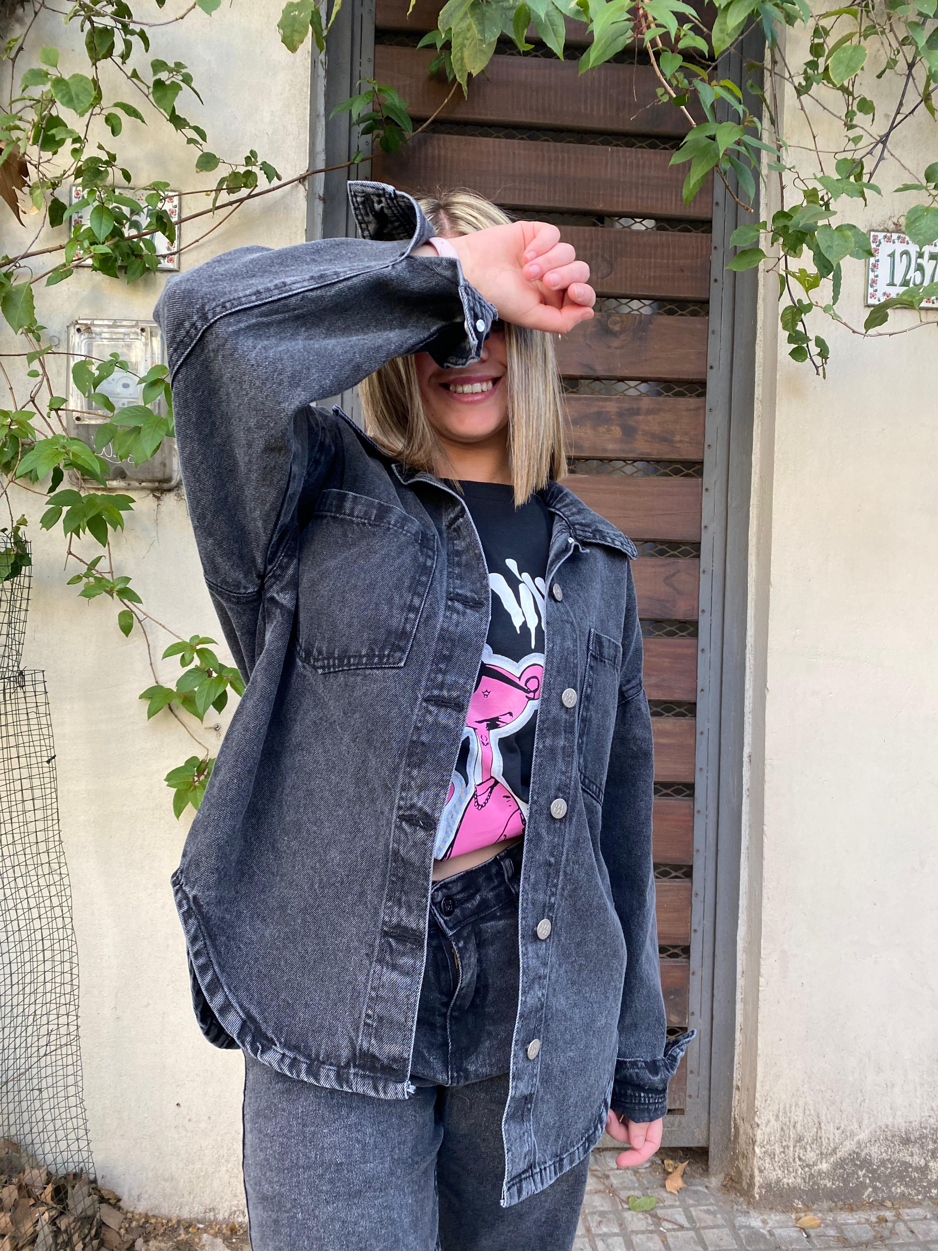 SOBRECAMISA DE JEAN GRIS