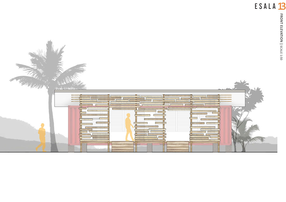40 feet container front elevation