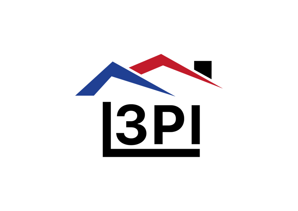 Logo plaquiste peintre à Pontcharra avec toits bleu et rouge