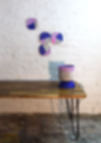 Miniature : 4 carreaux bleu klein & mauve