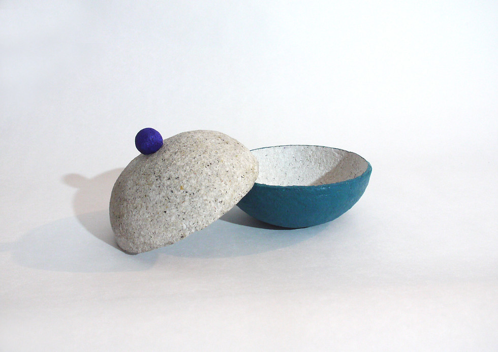 Miniature : Cloche bleu canard/naturel