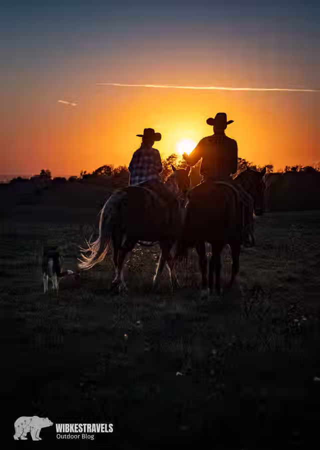 horse cowboy cowgirl Riding Mountain National Park Canada Manitoba sunset