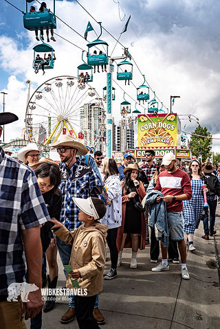 giant fair calgary stampede canada crowds ferris wheel