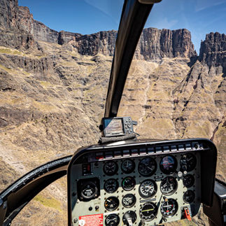 Südafrika Drakensberge Helikopter Cockpit