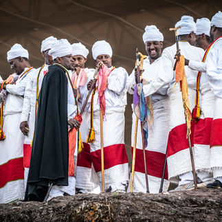 Lalibela Äthiopien Priester Weihnachten