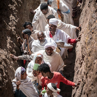 Lalibela Äthiopien Pilger Tunnel